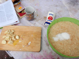 preparing sourdough rice crackers